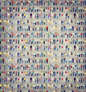 Casual çok ırklı insanlar beraberlik ve kutlama kavramı