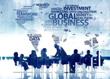 İş insanlar siluet Konferansı'nda