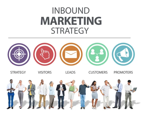 Inbound, Estrategia de Marketing, Publicidad y Branding Comercial —  Fotos de Stock