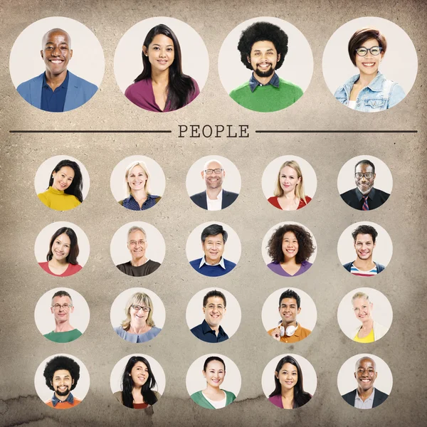 Çok etnik insanlar kavramı çeşitliliği — Stok fotoğraf