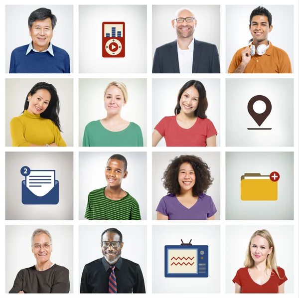 Diversity Faces, Community Concept — Stock Photo, Image