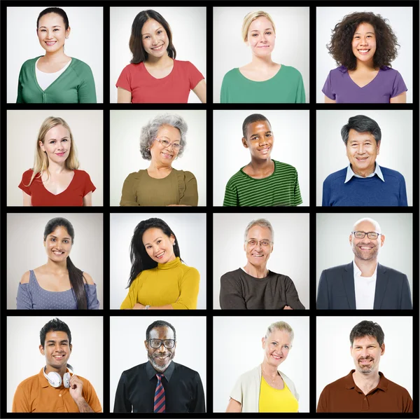 Diversiteit gezichten, communautair Concept — Stockfoto