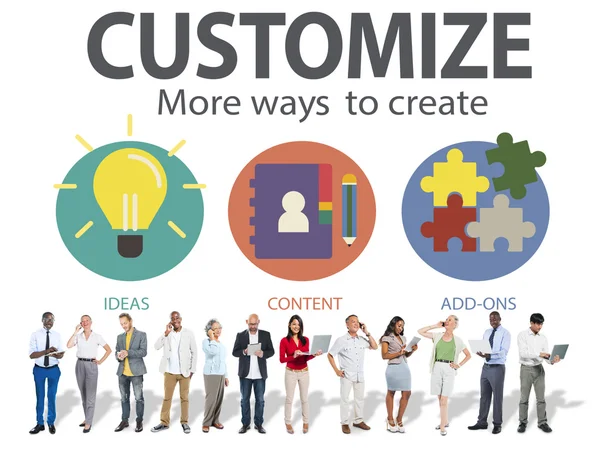 Customize Ideas, Identity and Individuality Innovation — Stock Photo, Image