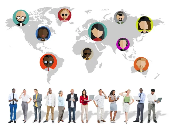 Comunità globale, Social Networking, Concetto di connessione — Foto Stock