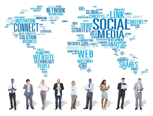 Social Media, Internet Connection, Global Communications, — Stockfoto