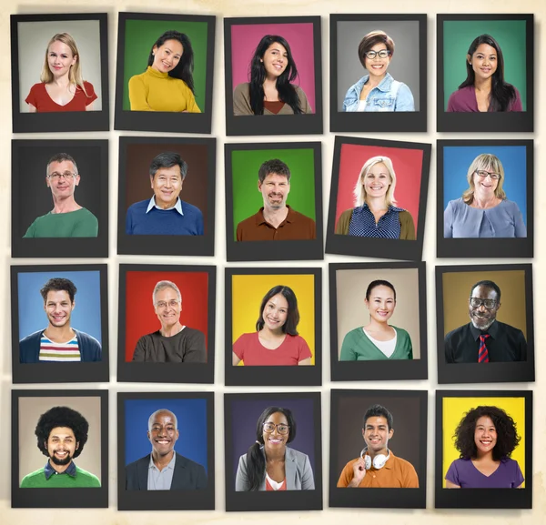 Diversiteit van gezichten van mensen, communautair Concept — Stockfoto