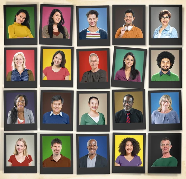 Diversiteit van mensen gezichten, menselijk gezicht, portret — Stockfoto