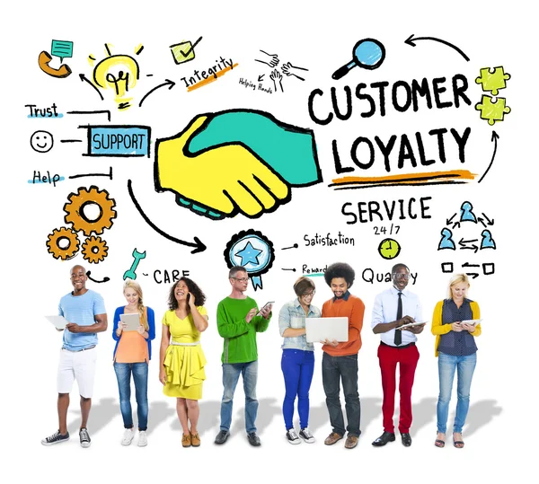 Customer Loyalty Service Support Care Trust Concetto casuale — Foto Stock