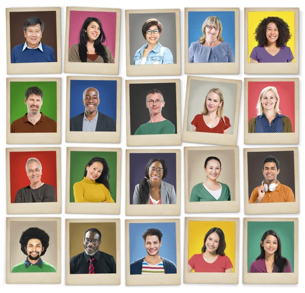 Diversiteit van gezichten van mensen, communautair Concept — Stockfoto