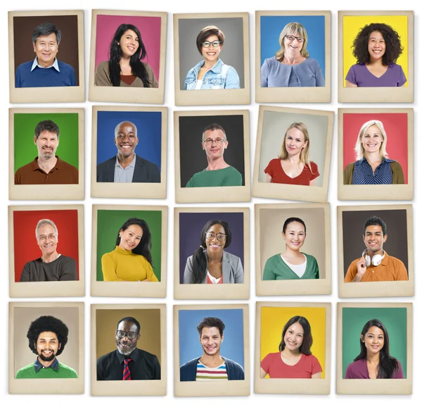 Diversité des visages des gens, concept communautaire — Photo