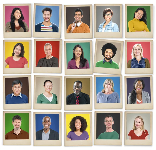 Diversiteit van mensen gezichten, menselijk gezicht, portret — Stockfoto