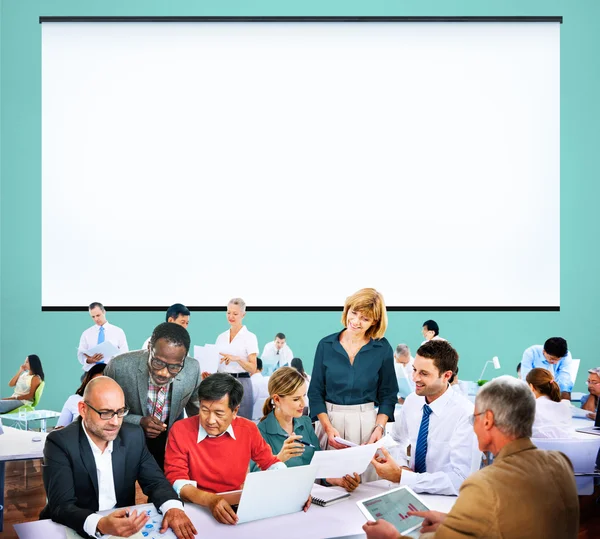 Business People at Office, Working, Discussion — Stock Photo, Image