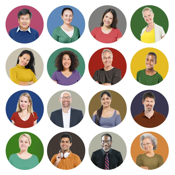 Mensen diversiteit, gezicht portretten Concept — Stockfoto