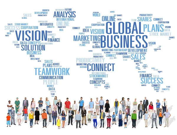 Persone diverse e Global Business — Foto Stock