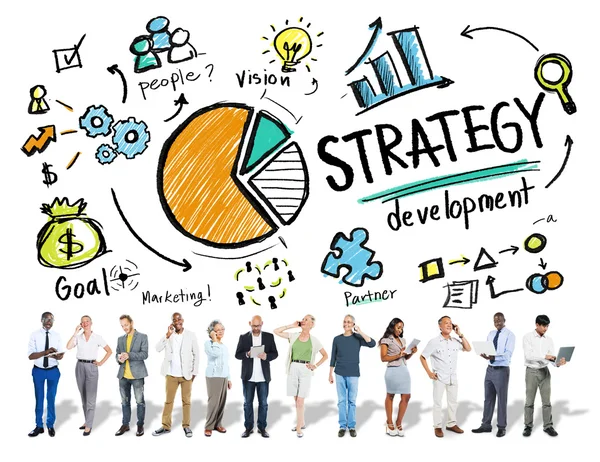 Strategy Development, Goal Marketing, Vision Planning — Stok fotoğraf