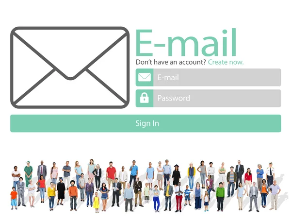 Diverse mensen en e-mail concept — Stockfoto