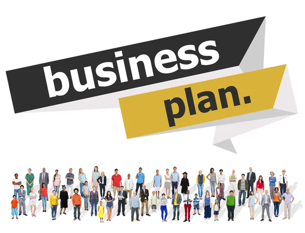 Diverse persone e Business Plan — Foto Stock