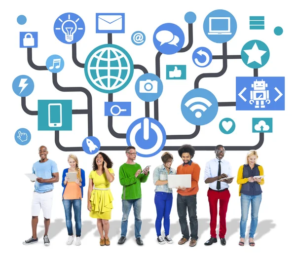 Concetto di comunicazione globale e social networking — Foto Stock