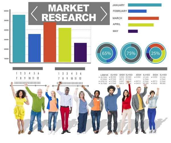 Marknadsundersökningar, strategi koncept — Stockfoto