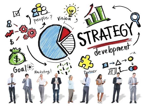 Desenvolvimento de Estratégia, Marketing de Objetivos, Planejamento de Visão — Fotografia de Stock