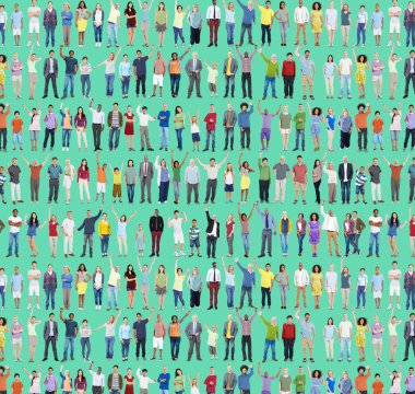 Casual çok ırklı insanlar beraberlik ve kutlama kavramı