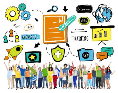 Çok etnik grup insanlar ve eğitim kavramı