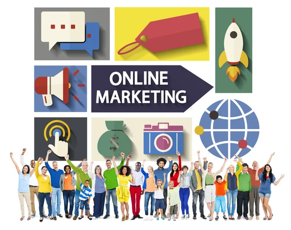 Concepto de personas y marketing online — Foto de Stock