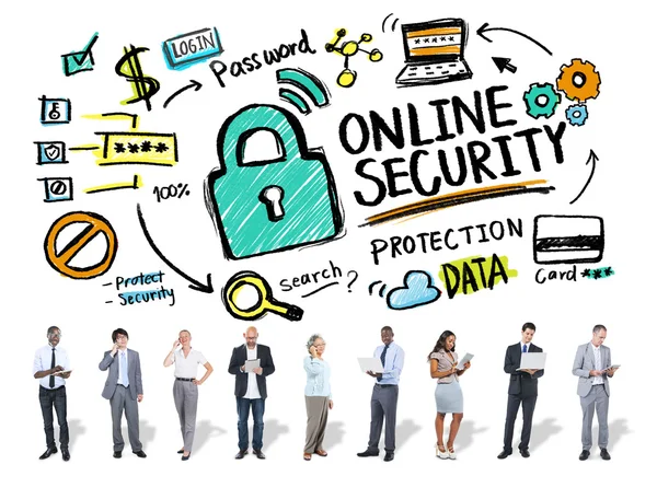 Online Security Protection, Internet, Safety, Business Technology — 스톡 사진