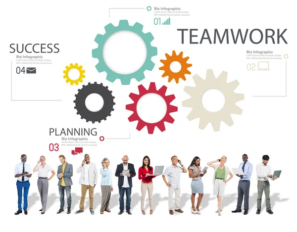 Teamwork, Group of Gears, Partnership and Cooperation — Stock Photo, Image