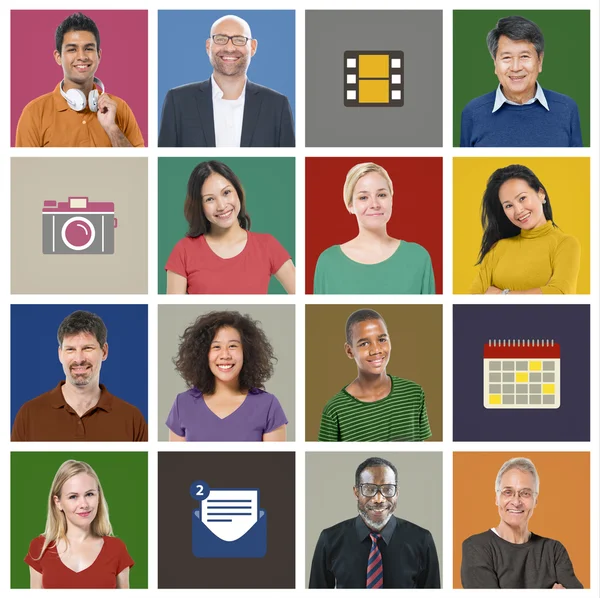 Caras de diversidad, concepto comunitario —  Fotos de Stock