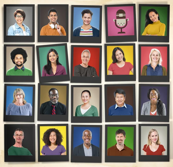 Diversité des visages des gens, concept communautaire — Photo