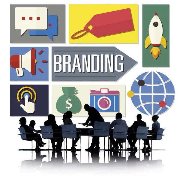 Mensen bespreken over Branding — Stockfoto