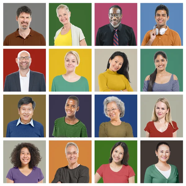 Faces da diversidade, conceito comunitário — Fotografia de Stock