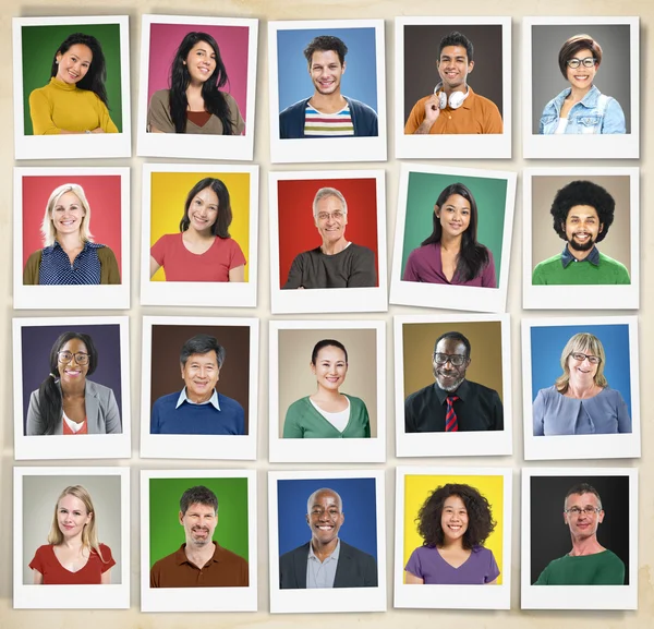 Diversiteit van mensen gezichten, menselijk gezicht, portret — Stockfoto