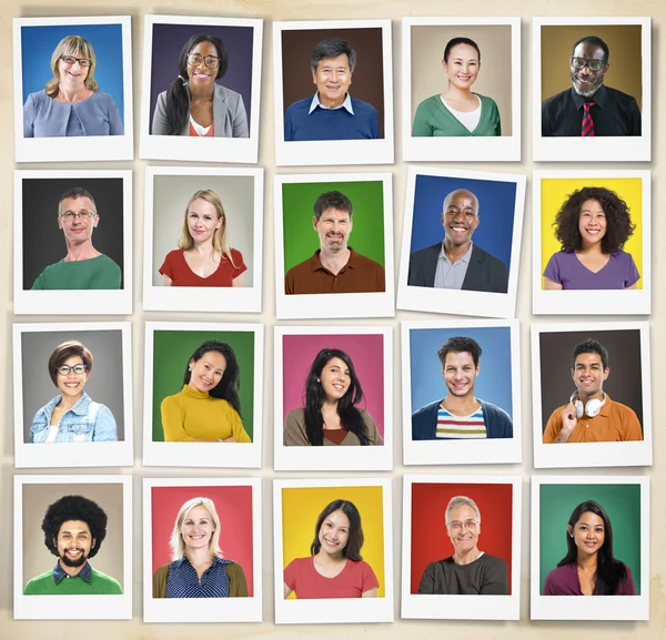 Diversiteit van gezichten van mensen, communautair Concept — Stockfoto