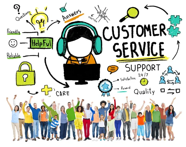 Mensen en klant steun dienstverleningsconcept — Stockfoto