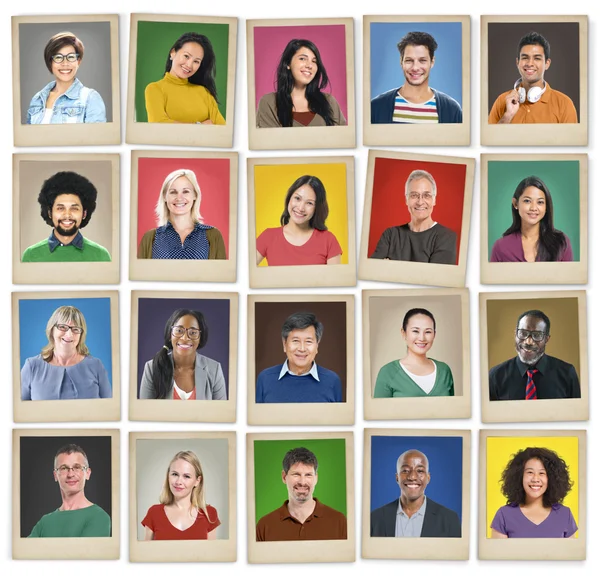 Vielfalt der Gesichter der Menschen, Gemeinschaftskonzept — Stockfoto