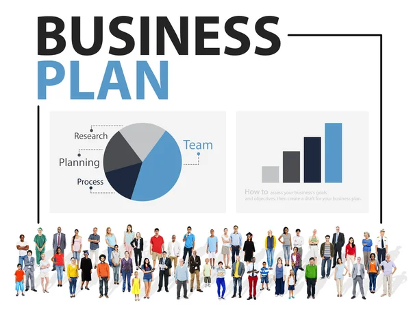 Diversas personas y plan de negocios —  Fotos de Stock