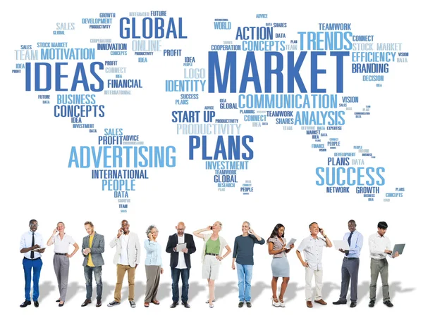 Mercato, Global Business, Marketing e Commercio — Foto Stock