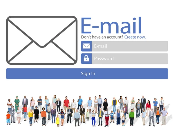 Diverse mensen en e-mail concept — Stockfoto