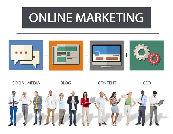 Online Marketing, Geschäfts- und Content-Strategie — Stockfoto