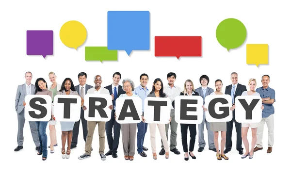 Estrategia en Negocios, Personas, Trabajo en Equipo, Éxito y Estrategia —  Fotos de Stock