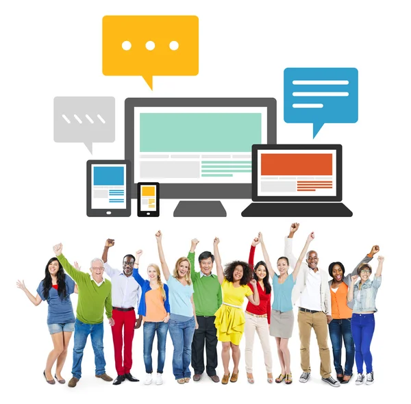 Group of People and Internet Communication Concept — Stock Photo, Image