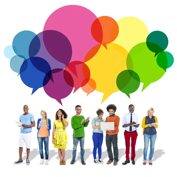 People and Speech bubbles — Stock Photo, Image