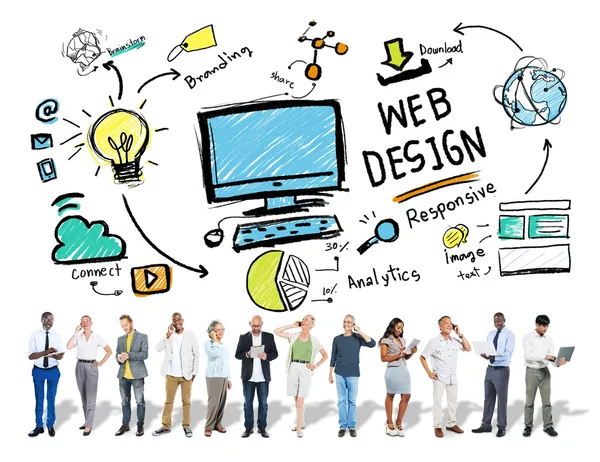 Inhalt, Kreativität und digitale Grafik, Layout, Webdesign der Webseite — Stockfoto