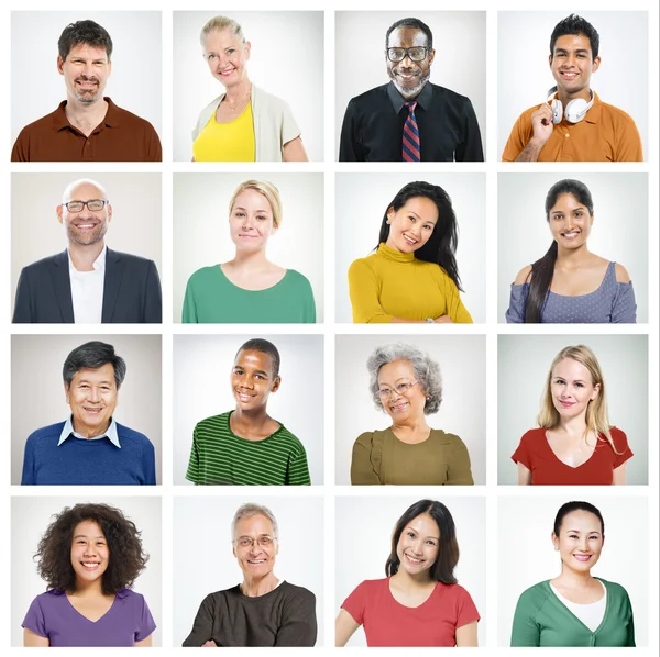 Faces da diversidade, conceito comunitário — Fotografia de Stock