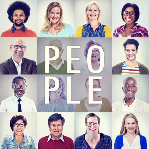 Porträtt av människor mångfald, gemenskap, lycka — Stockfoto