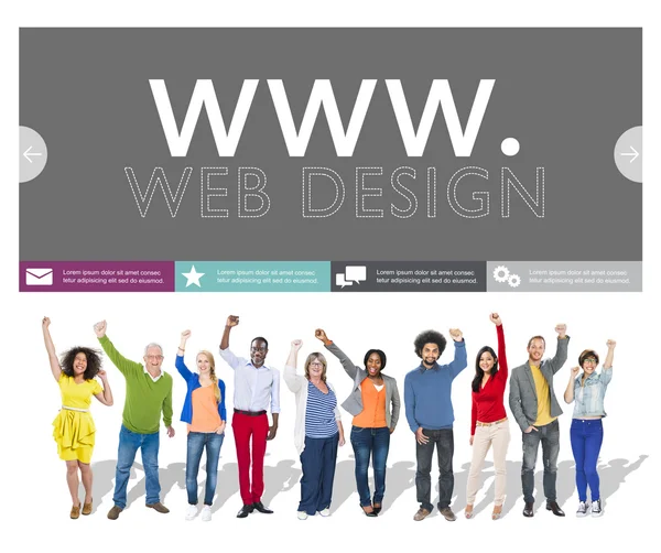 Concepto de gente y diseño web — Foto de Stock