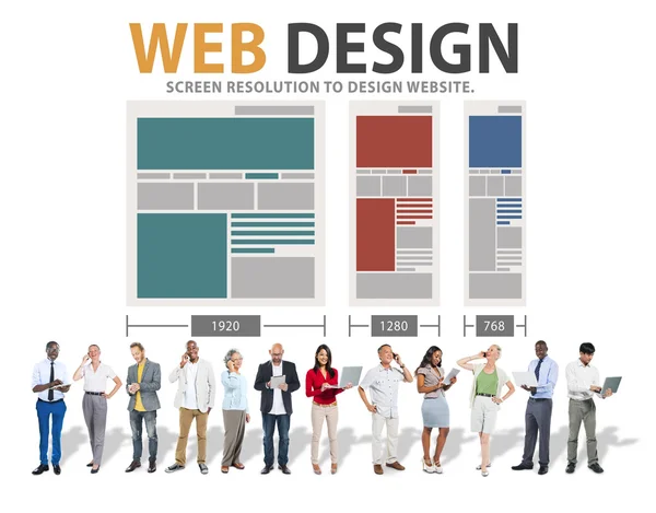 Diseño Web, Red, Ideas Web, Medios de Comunicación e Información — Foto de Stock