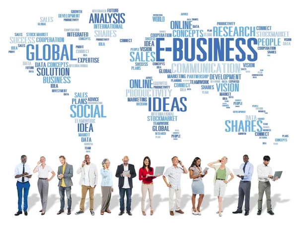 E-Business, Global Business, Online World Commerce — Stock Photo, Image